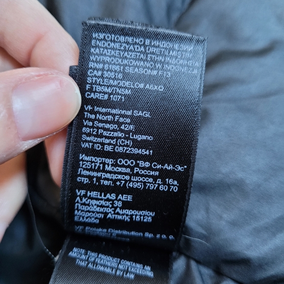 North Face Goose down belted Parka coat Size M - Picture 8 of 15